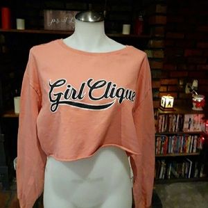 H & M "Girl Clique" long sleeve crop top
